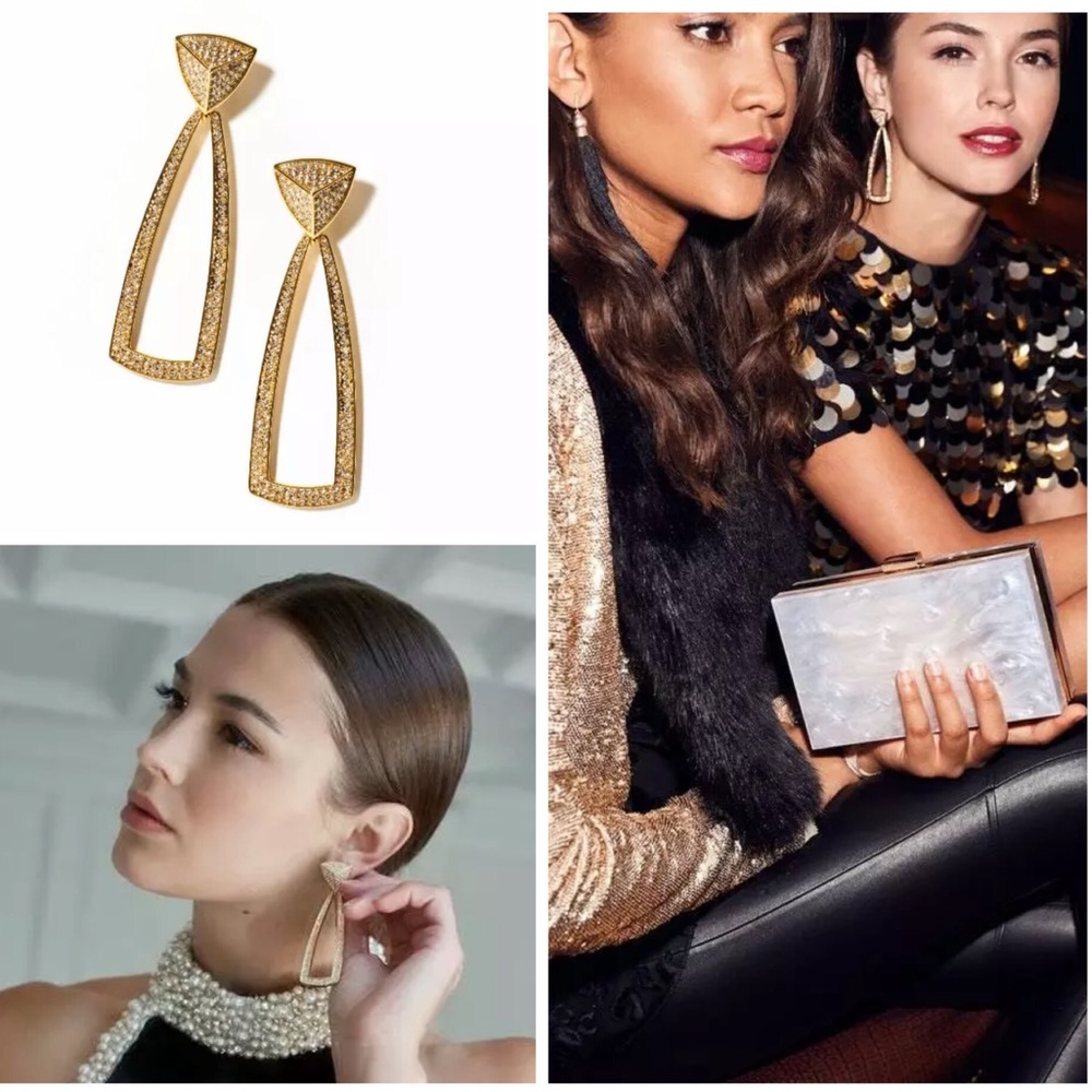 $115 House of Harlow 1960 Door Knocker Earrings RZ